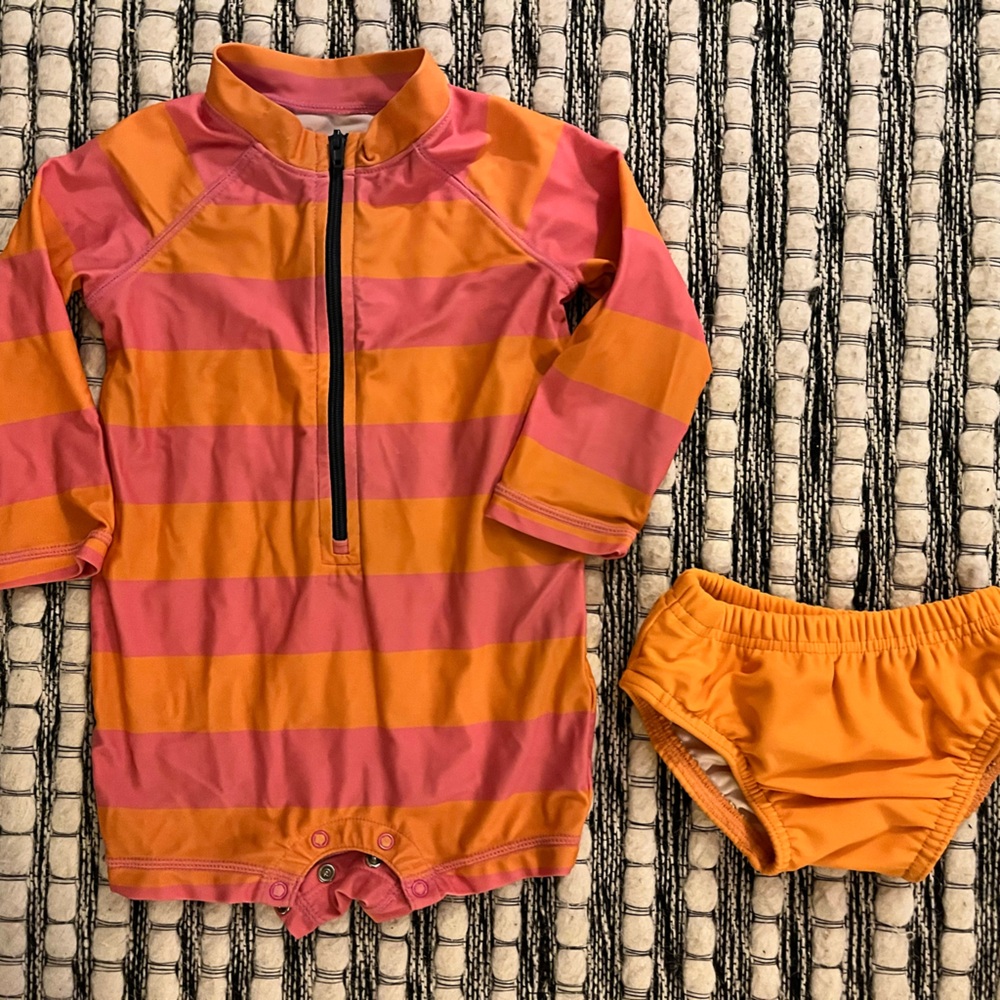 Primary Baby Rash Guard One-Piece and Swim Diaper